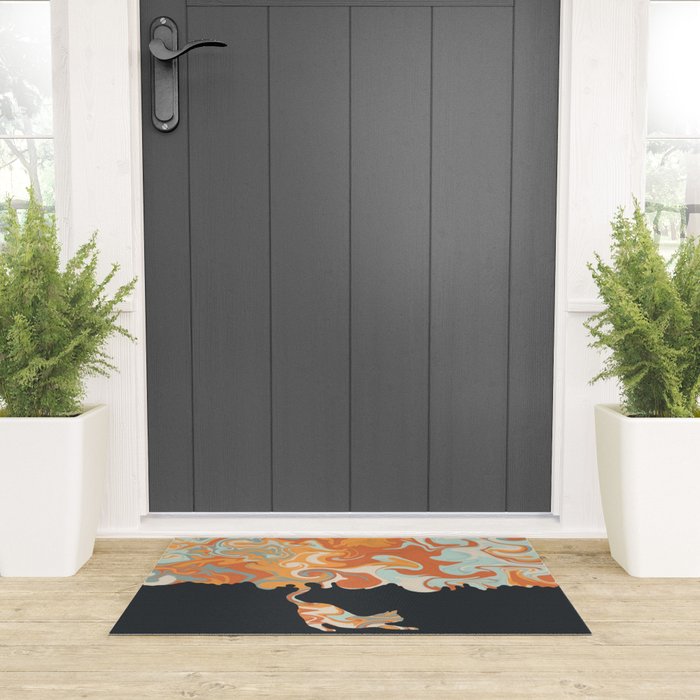 Rainbow cat 4 yoga meow Welcome Mat Gallery Image 3