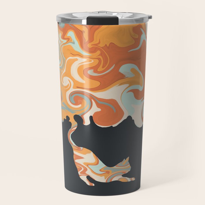Rainbow cat 4 yoga meow Travel Mug Gallery Image 1