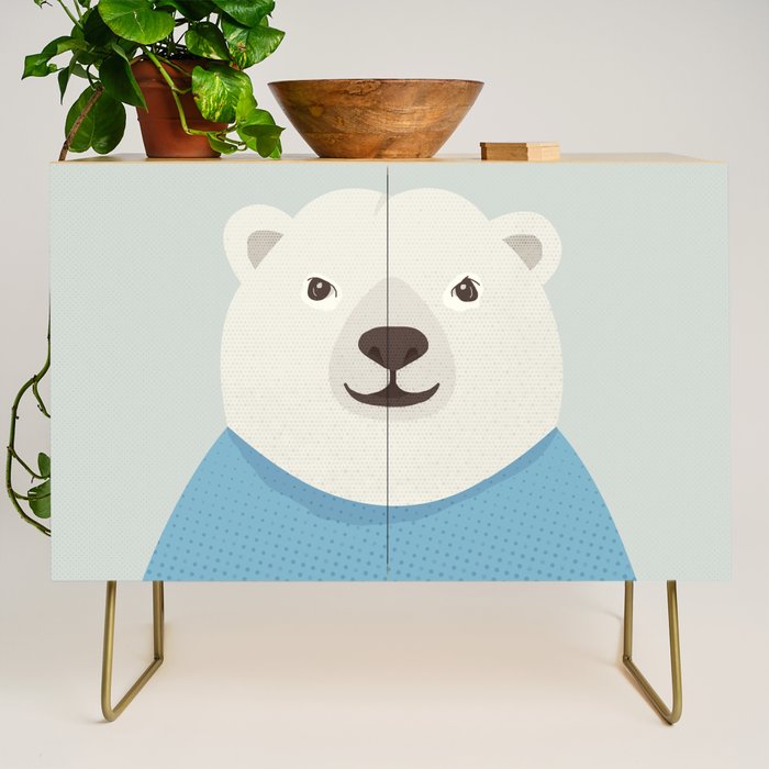 Whimsy Polar Bear, Animal Portrait Credenza Gallery Image 1