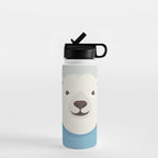 Whimsy Polar Bear, Animal Portrait Water Bottle Gallery Image 1
