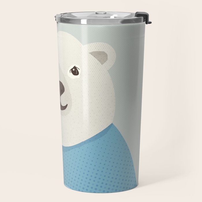 Whimsy Polar Bear, Animal Portrait Travel Mug Gallery Image 2