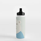 Whimsy Polar Bear, Animal Portrait Water Bottle Gallery Image 2