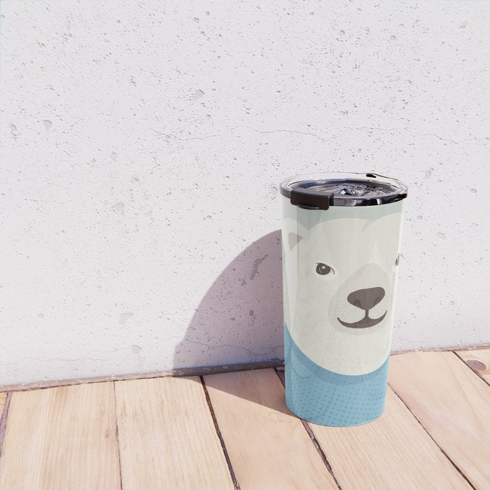 Whimsy Polar Bear, Animal Portrait Travel Mug Gallery Image 4