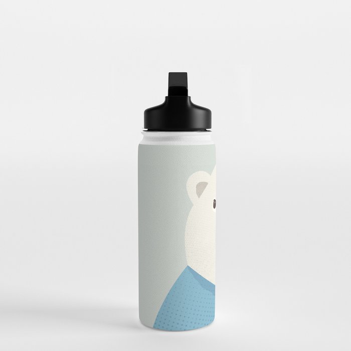 Whimsy Polar Bear, Animal Portrait Water Bottle Gallery Image 3