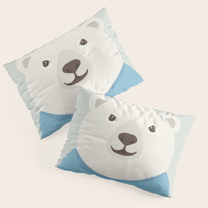 Whimsy Polar Bear, Animal Portrait Pillow Sham Gallery Image 1