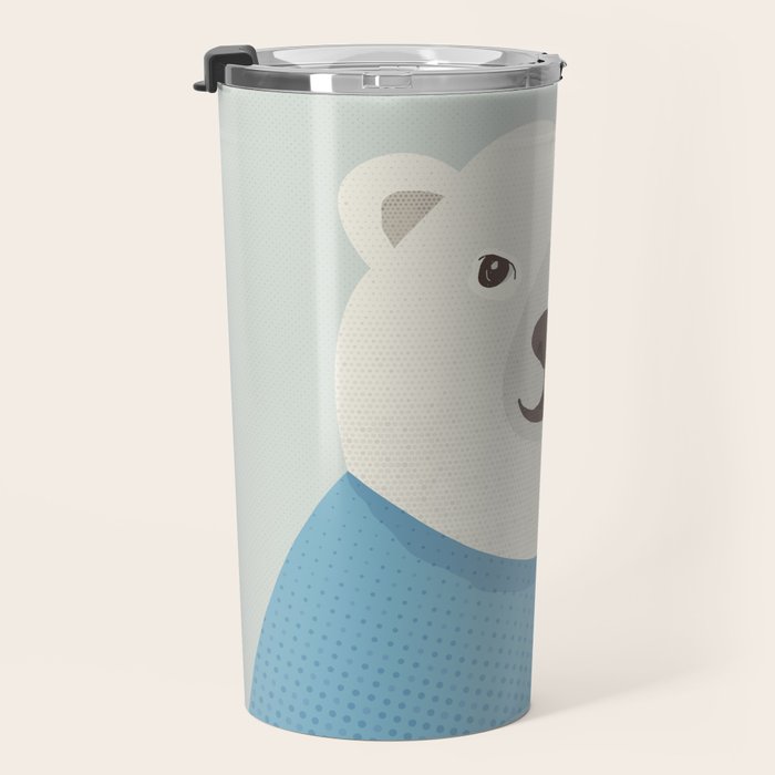 Whimsy Polar Bear, Animal Portrait Travel Mug Gallery Image 3