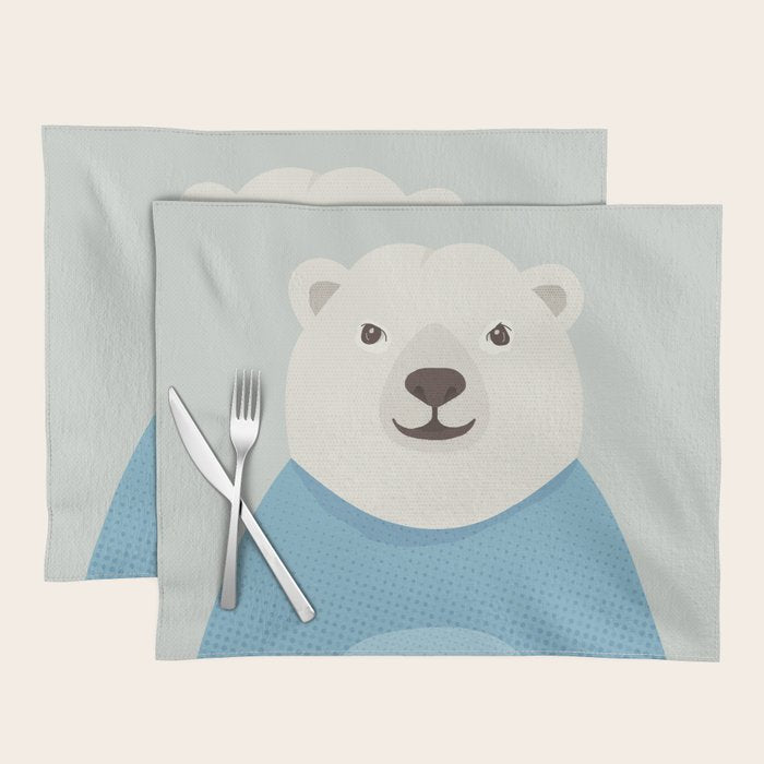 Whimsy Polar Bear, Animal Portrait Placemat Gallery Image 1