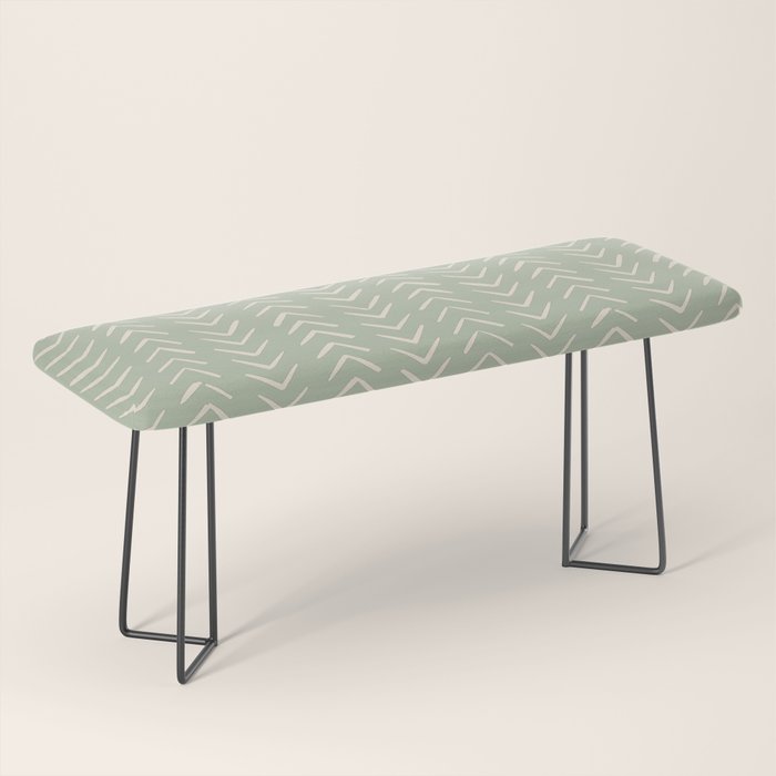 Sage Green Arrow Mudcloth  Bench Gallery Image 1