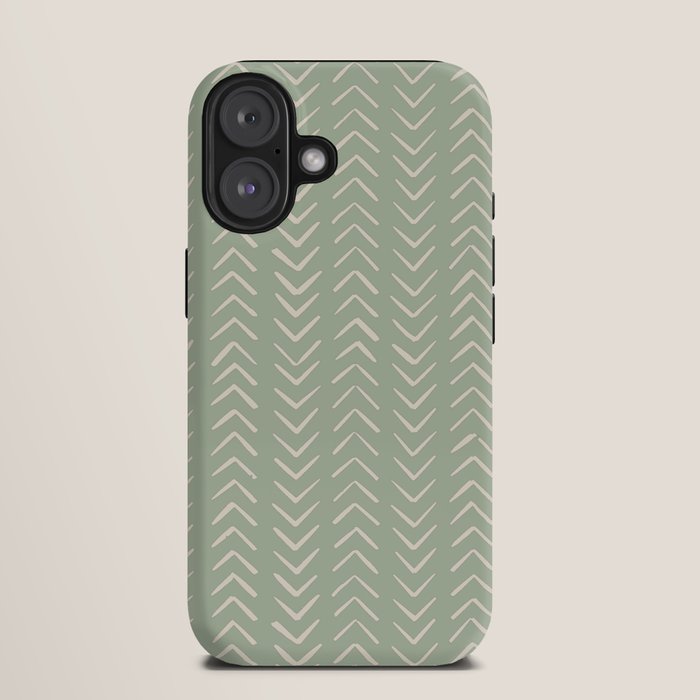 Sage Green Arrow Mudcloth  iPhone Case Gallery Image 9