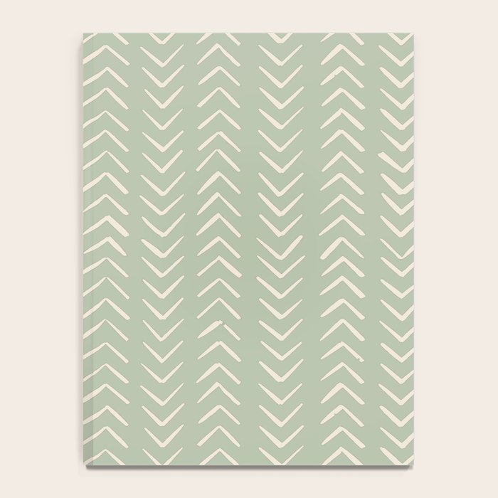 Sage Green Arrow Mudcloth  Notebook Gallery Image 4