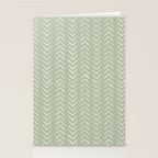 Sage Green Arrow Mudcloth  Stationery Card Gallery Image 2