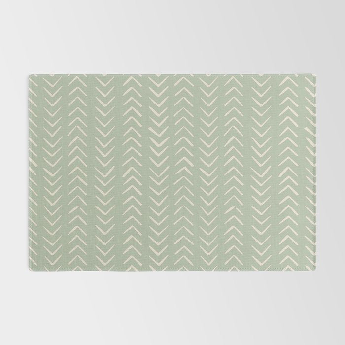 Sage Green Arrow Mudcloth  Rug Gallery Image 2