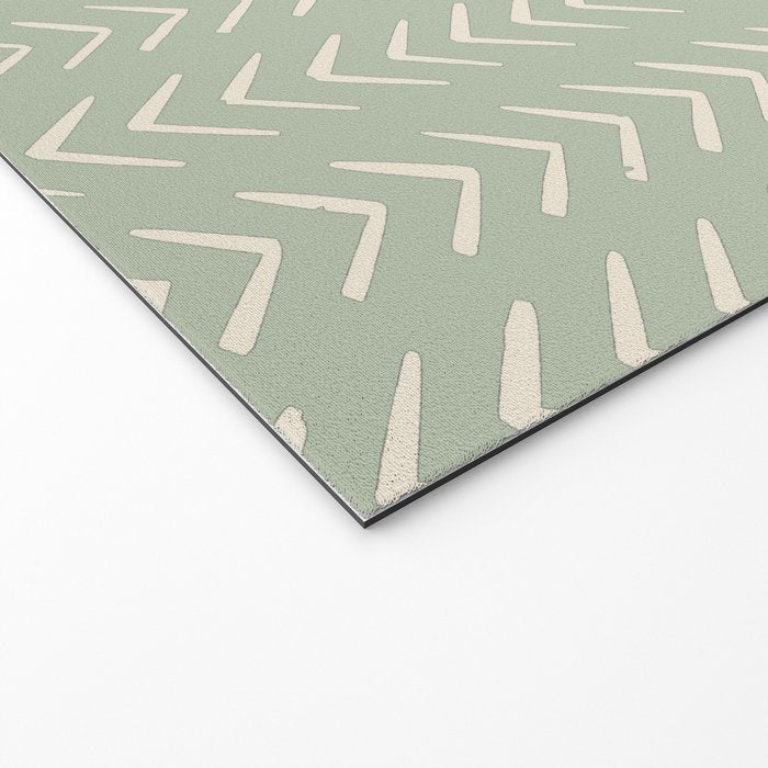 Sage Green Arrow Mudcloth  Welcome Mat Gallery Image 2