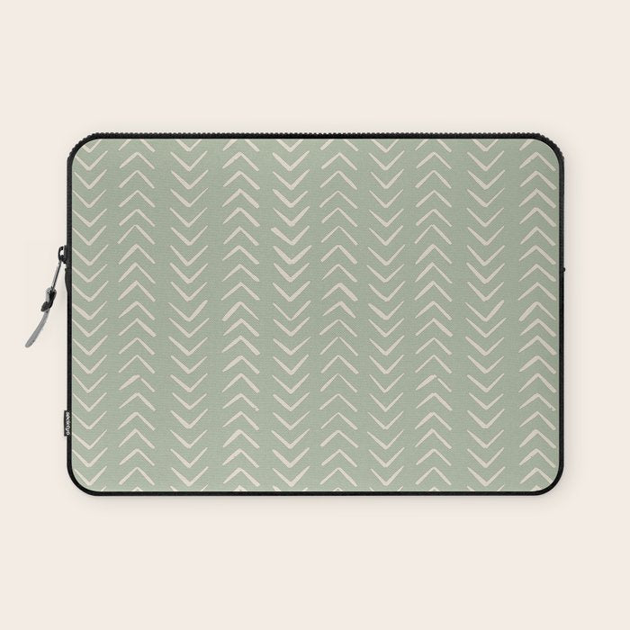 Sage Green Arrow Mudcloth  Laptop Sleeve Gallery Image 1