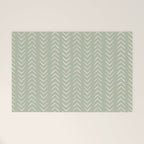 Sage Green Arrow Mudcloth  Welcome Mat Gallery Image 1