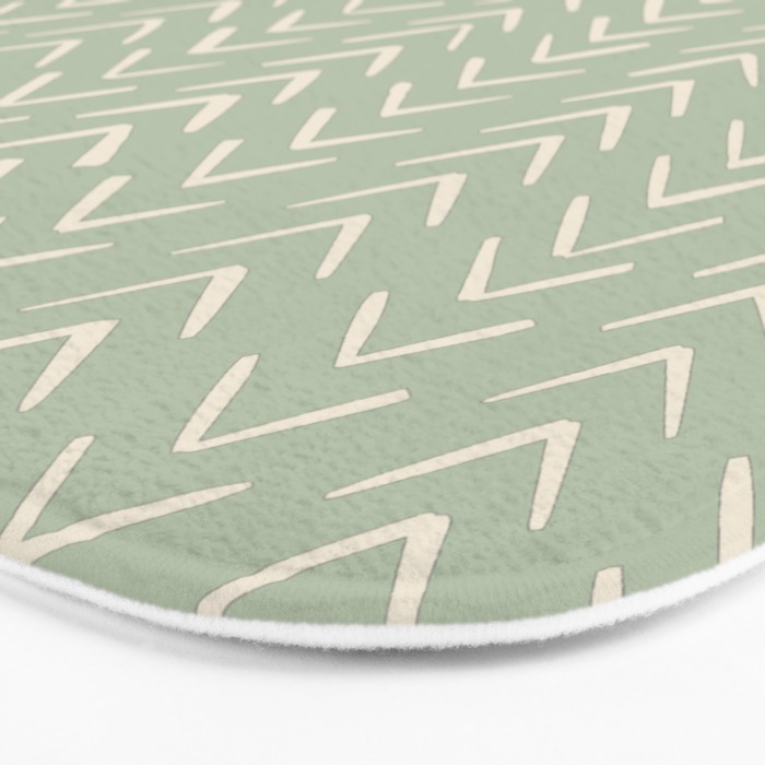 Sage Green Arrow Mudcloth  Bath Mat Gallery Image 3