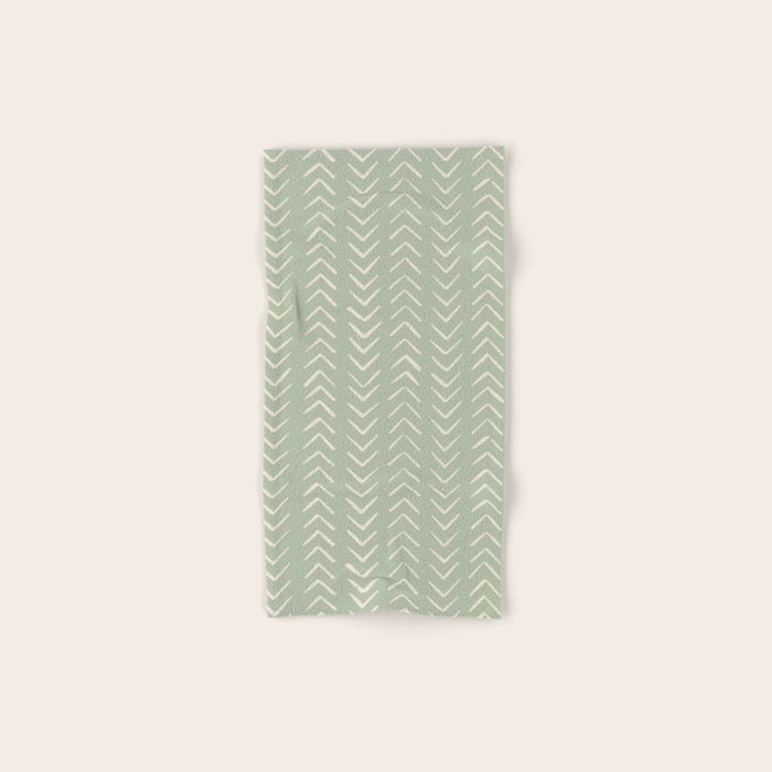 Sage Green Arrow Mudcloth  Bath Towel Gallery Image 1