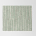 Sage Green Arrow Mudcloth  Throw Blanket Gallery Image 2