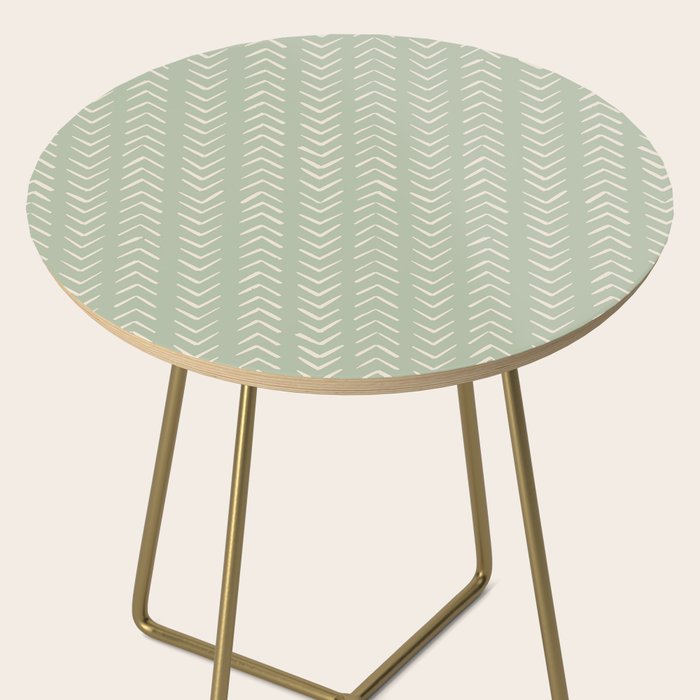 Sage Green Arrow Mudcloth  Side Table Gallery Image 2
