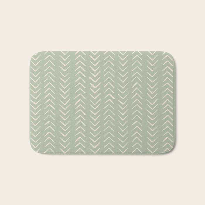 Sage Green Arrow Mudcloth  Bath Mat Gallery Image 1