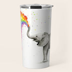 Baby Elephant Spraying Rainbow Travel Mug Gallery Image 1