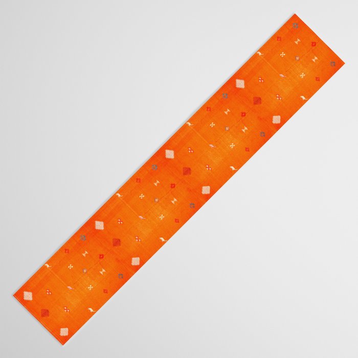 Orange Oriental Traditional Creative Berber Moroccan Fabric Style Table Runner Gallery Image 3