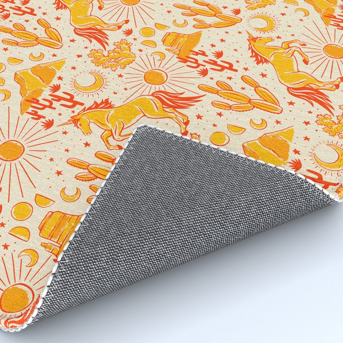 Desert Unicorn - yellow and red-orange Rug Gallery Image 4