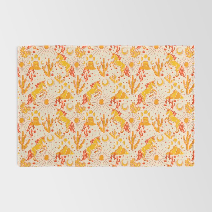 Desert Unicorn - yellow and red-orange Rug Gallery Image 2