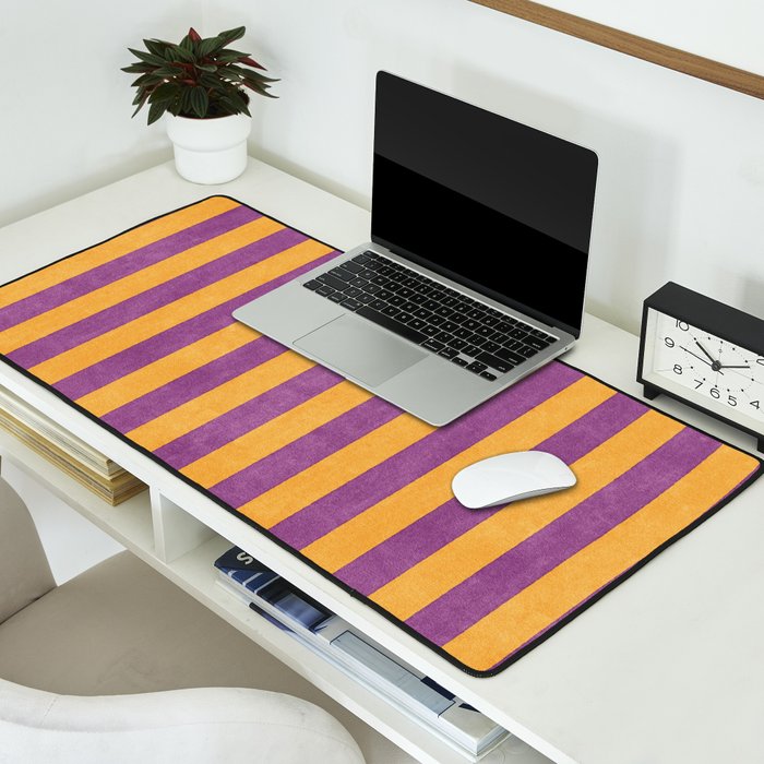 STRIPES - 005 - purple and orange Desk Mat Gallery Image 2