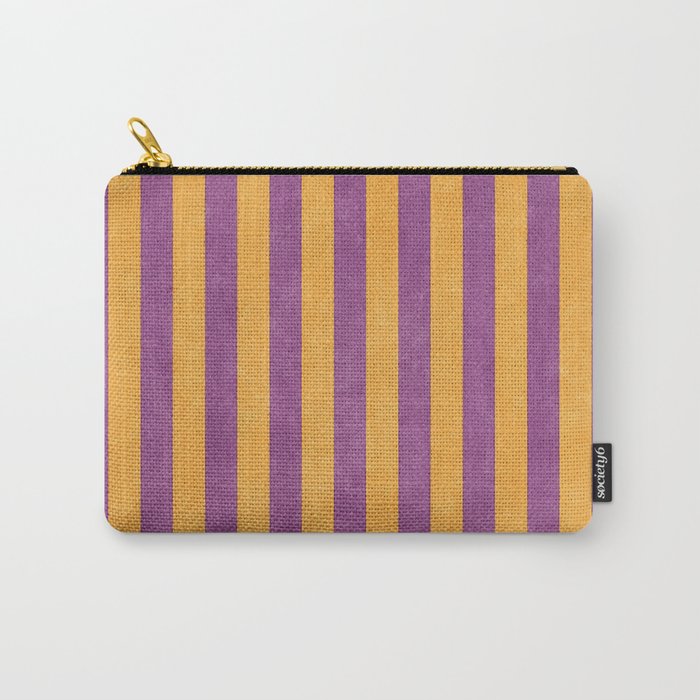 STRIPES - 005 - purple and orange Carry All Pouch Gallery Image 1