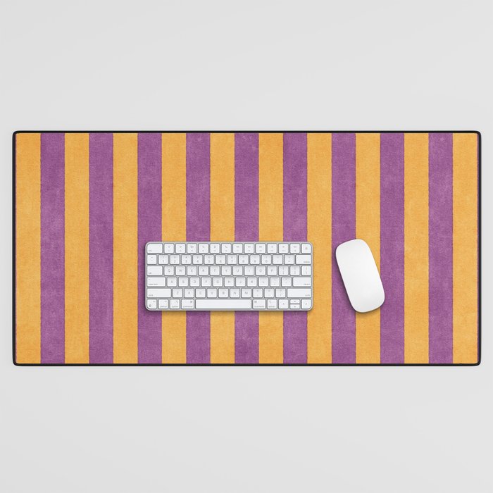 STRIPES - 005 - purple and orange Desk Mat Gallery Image 1
