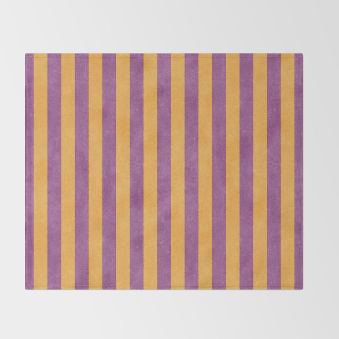 STRIPES - 005 - purple and orange Throw Blanket Gallery Image 2