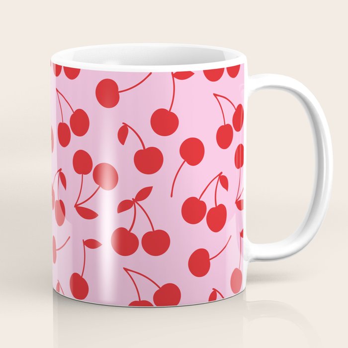Pink & Red Cherries Coffee Mug Gallery Image 1