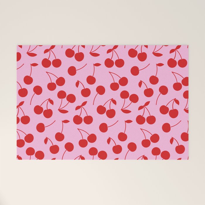 Pink & Red Cherries Welcome Mat Gallery Image 1