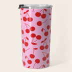 Pink & Red Cherries Travel Mug Gallery Image 3