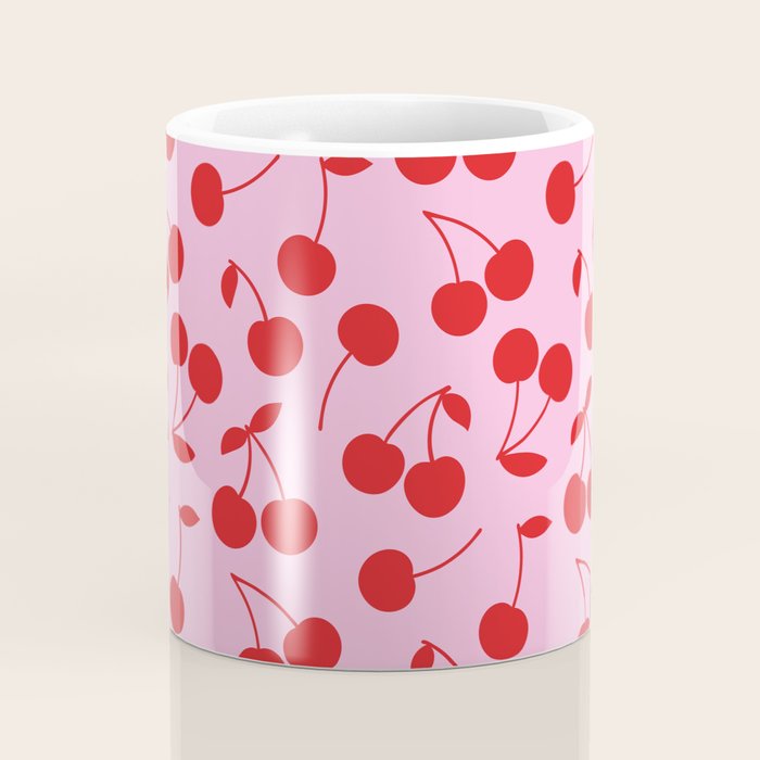 Pink & Red Cherries Coffee Mug Gallery Image 4