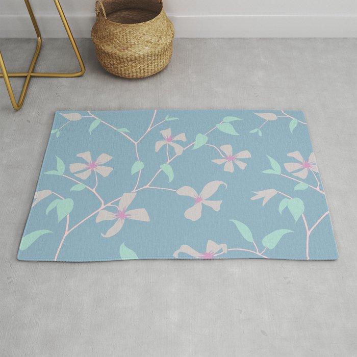 Floral Clematis Vine - Cool Summer Rug Gallery Image 1