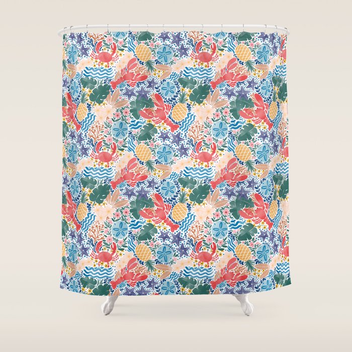 Seaside Floral Dream Shower Curtain Gallery Image 1