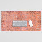 Vintage Distressed Pink Iranian Silk Desk Mat Gallery Image 1
