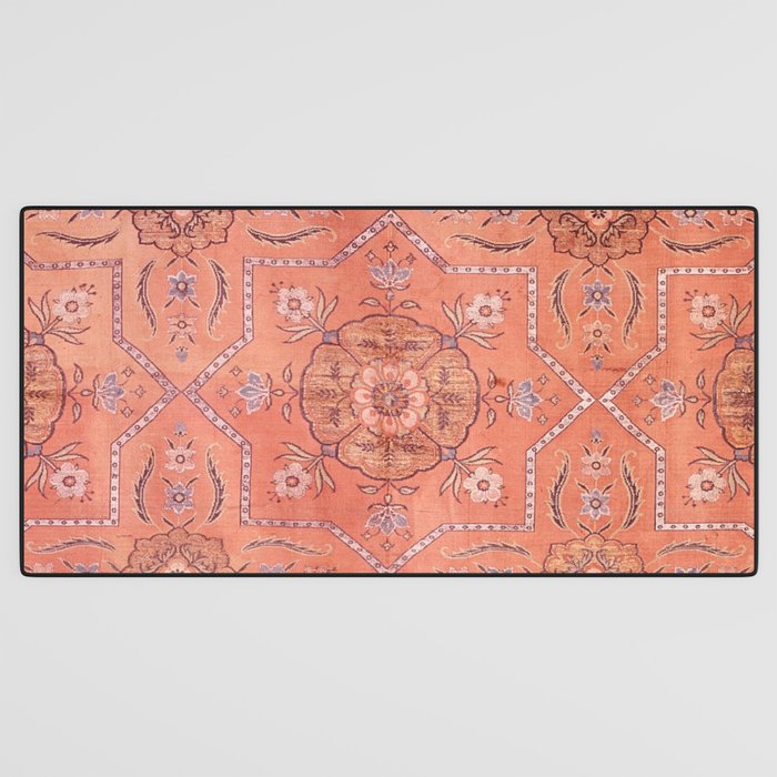 Vintage Distressed Pink Iranian Silk Desk Mat Gallery Image 3