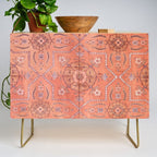 Vintage Distressed Pink Iranian Silk Credenza Gallery Image 1