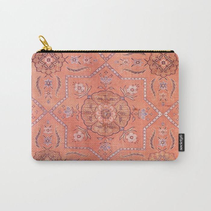 Vintage Distressed Pink Iranian Silk Carry All Pouch Gallery Image 1