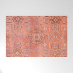 Vintage Distressed Pink Iranian Silk Welcome Mat Gallery Image 1