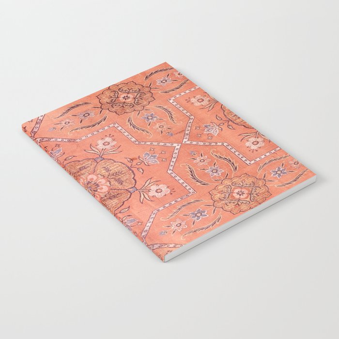 Vintage Distressed Pink Iranian Silk Notebook Gallery Image 1