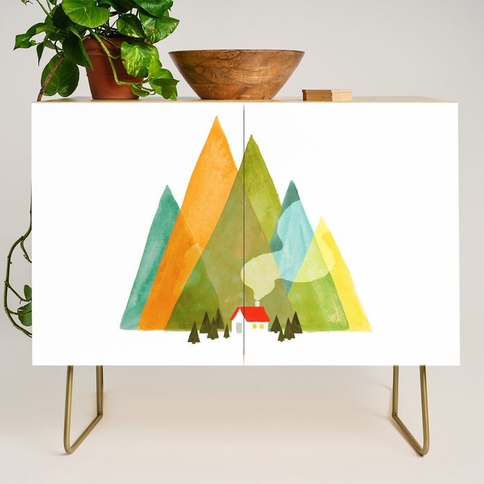 House at the foot of the mountains Credenza Gallery Image 1