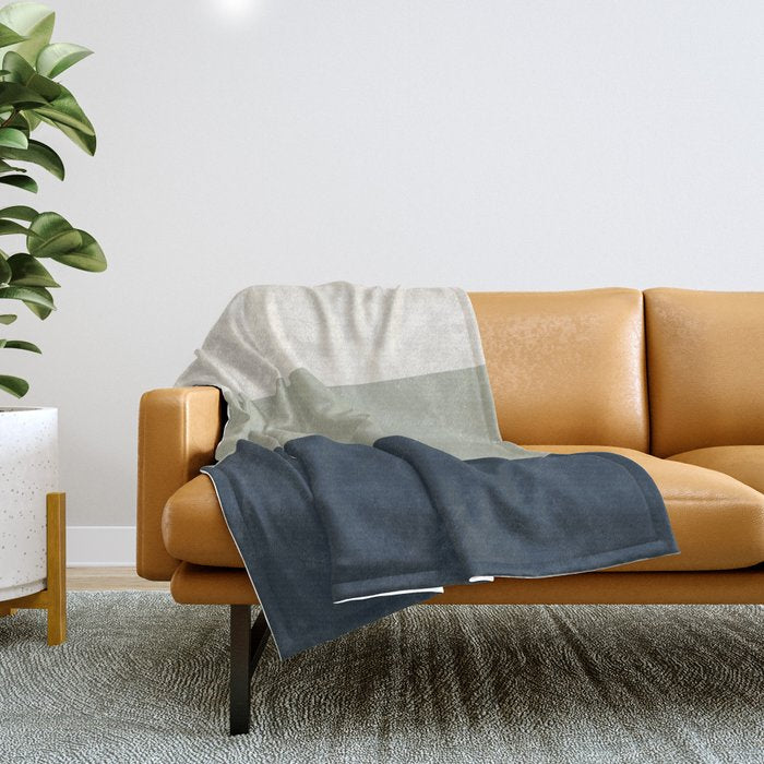 Sage Navy Throw Blanket Gallery Image 1