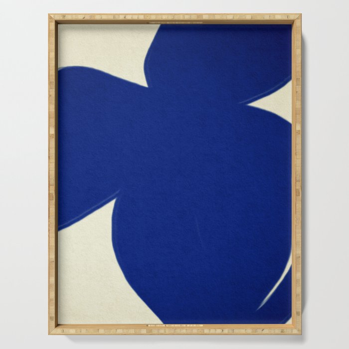 Abstract blue shape 002 Serving Tray Gallery Image 1