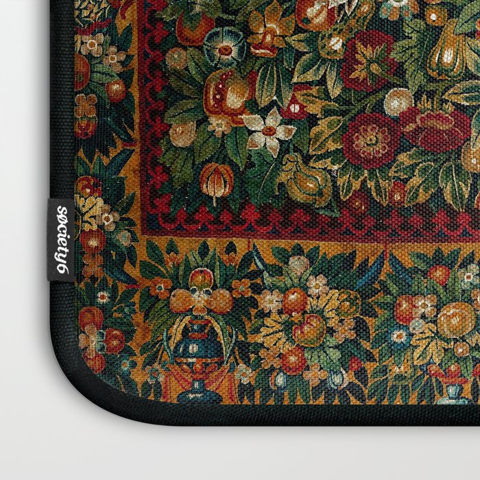 Medieval Unicorn Midnight Floral Garden Laptop Sleeve Gallery Image 3