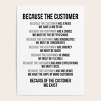 Because The Customer We Exist, Office Decor, Office Wall Art, Office Art, Office Gifts Poster Gallery Image 4