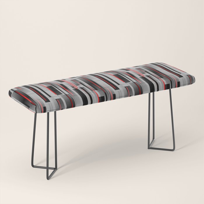 Off the Grid - Abstract - Gray, Black, Red Bench Gallery Image 1